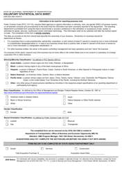 Document preview: Form ADM-3023 Voluntary Statistical Data Sheet - California