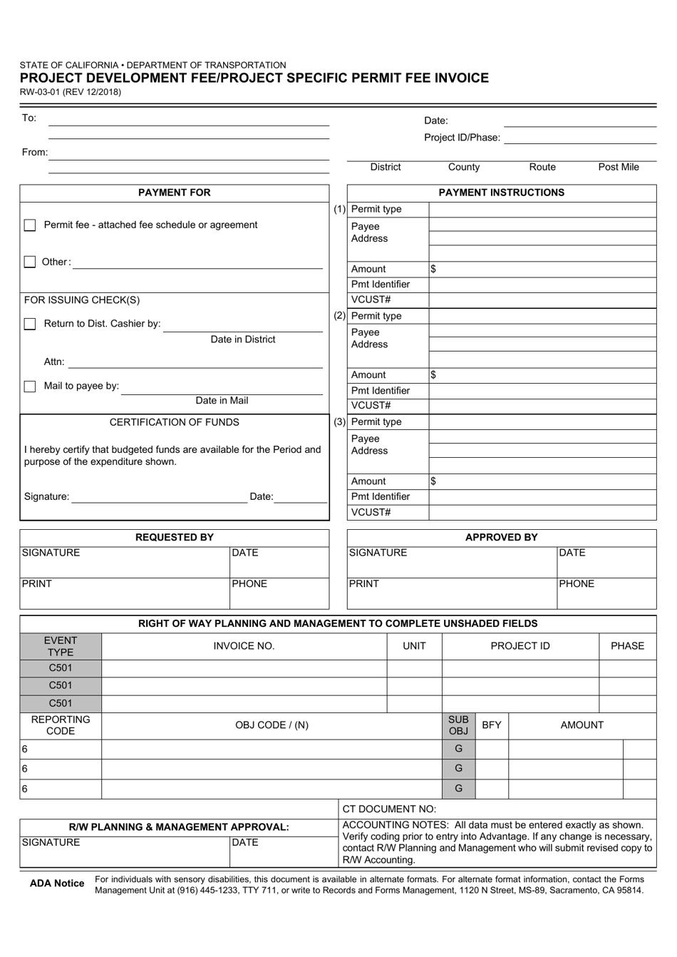 Form Rw-03-01 - Fill Out, Sign Online And Download Fillable Pdf 