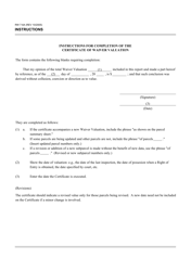 Form RW7-6A Certificate of Waiver Valuation - California, Page 2