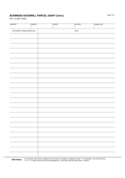 Form RW7-23 Business Goodwill Parcel Diary - California, Page 2