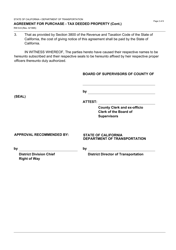 Form RW8-9 Agreement for Purchase - Tax Deeded Property - California, Page 2