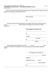 Form RW8-9 Agreement for Purchase - Tax Deeded Property - California, Page 3