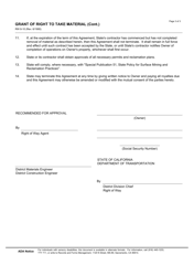 Form RW8-10 Grant of Right to Take Material - California, Page 3