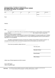 Document preview: Form RW10-9 Informational Letter to Nonoccupant Owner Re: Notice of Intent to Acquire - California