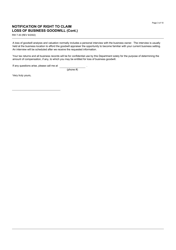 Form RW7-30 Notification of Right to Claim Loss of Business Goodwill - California, Page 3
