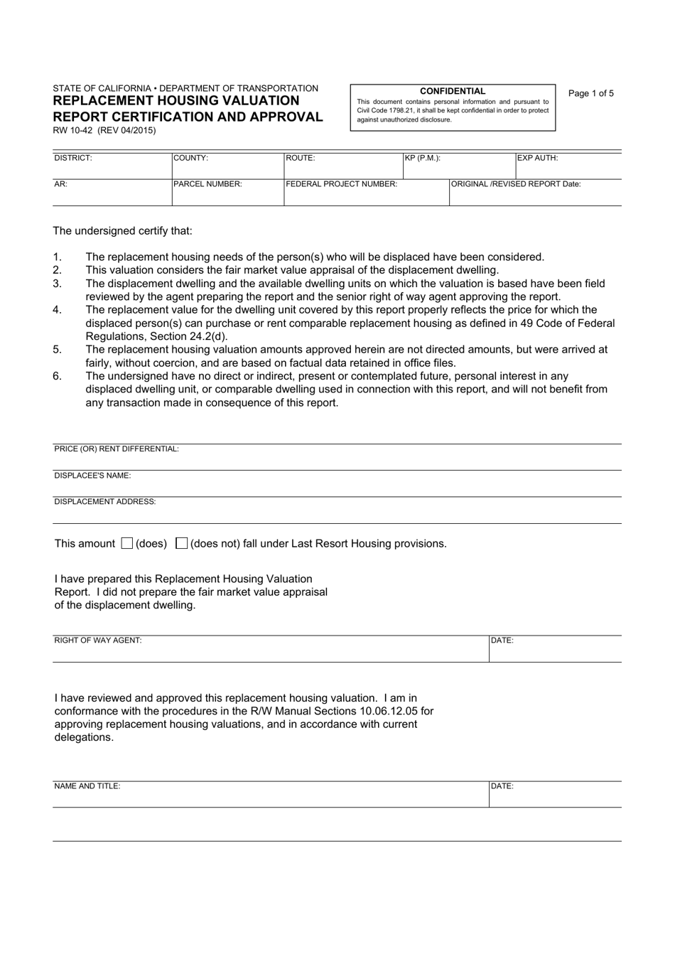 Form RW10-42 - Fill Out, Sign Online and Download Fillable PDF ...