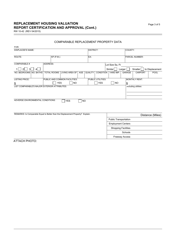 Form RW10-42 Replacement Housing Valuation Report Certification and Approval - California, Page 3
