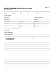 Form RW11-7 Property Management Rental Account Diary - California
