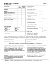 Form RW11-24 Income Certification - California, Page 2