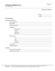 Form RW15-2 Appraisal Summary - California, Page 2