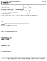 Form RW13-05 Utility Agreement - California