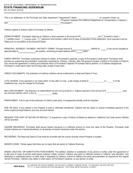 Document preview: Form RW16-6 State Financing Addendum - California