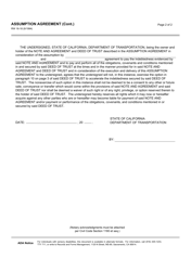 Form RW16-18 Assumption Agreement - California, Page 2