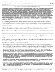 Form TR-0106 &quot;Chain Installer Permit Application/Release of Liability&quot; - California, Page 2