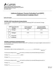 Document preview: California Employers' Pension Prefunding Trust (CEPPT) Certification of Funding Policy - California