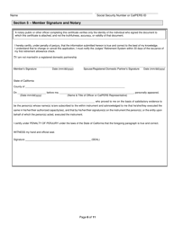 Form PERS09M0297 (PERS-PRS-W-4P/DE-4P) Judges&#039; Retirement Application - California, Page 6