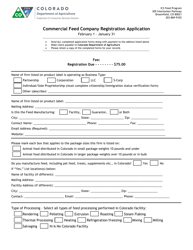 Commercial Feed Company Registration Application - Colorado