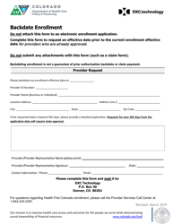 Document preview: Backdate Enrollment - Colorado
