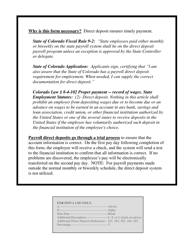 Employee&#039;s Authorization for Payroll Direct Deposit - Colorado, Page 2
