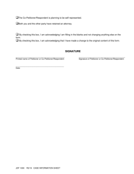 Form JDF1000 Domestic Case Information Sheet - Colorado, Page 2