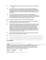 Additional Conditions of Probation for Adult Sex Offenders - Colorado, Page 3