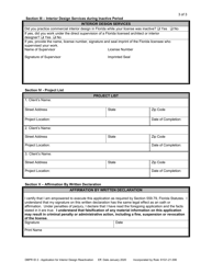 DBPR Form ID2 Application for Interior Design Reactivation - Florida, Page 3