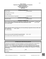 Document preview: Form DBPR AU-4158 Auctioneer Apprentice Termination Form - Florida