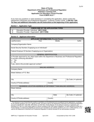 DBPR Form ALU7 Application for Education Course Provider - Florida, Page 3