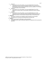 DBPR Form AU-4151 Application for Initial Licensure as Auctioneer Apprentice or Change of Sponsor - Florida, Page 2