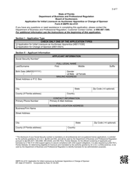 DBPR Form AU-4151 Application for Initial Licensure as Auctioneer Apprentice or Change of Sponsor - Florida, Page 3