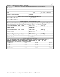 DBPR Form AU-4151 Application for Initial Licensure as Auctioneer Apprentice or Change of Sponsor - Florida, Page 4