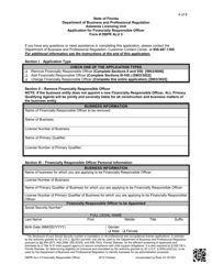 DBPR Form ALU5 Application for Financially Responsible Officer - Florida, Page 4
