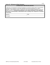 DBPR Form ALU5 Application for Financially Responsible Officer - Florida, Page 9