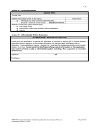 Form DBPR BAR7 Application for Initial and Continuing Education Course Approval or Renewal - Florida, Page 4
