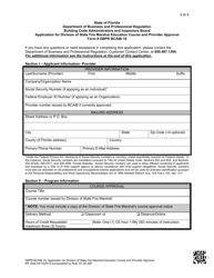 Form DBPR BCAIB10 Application for Division of State Fire Marshal Education Course and Provider Approval - Florida, Page 2