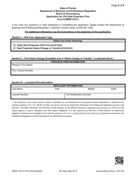 Form DBPR CPA5 Application for CPA Sole Proprietor Firm - Florida, Page 2