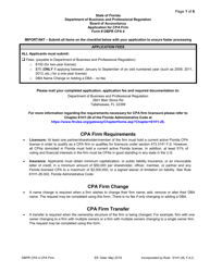 Form DBPR CPA4 Application for CPA Firm - Florida