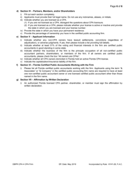 Form DBPR CPA4 Application for CPA Firm - Florida, Page 6