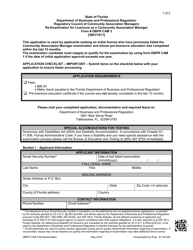 Document preview: Form DBPR CAM3 Re-examination for Licensure as a Community Association Manager - Florida