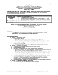 Document preview: Form DBPR CAM6 Request for Personal Address or Name Change - Florida