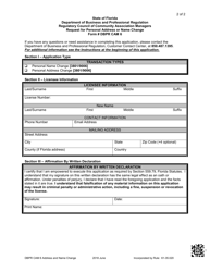 Form DBPR CAM6 Request for Personal Address or Name Change - Florida, Page 2