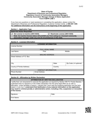 Form DBPR CAM4 Community Association Manager Change of Status Application - Florida, Page 2