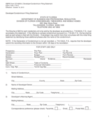 Document preview: DBPR Form CO6000-2 Developer/Condominium Filing Statement - Florida