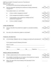 DBPR Form CO6000-2 Developer/Condominium Filing Statement - Florida, Page 4