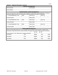 Form DBPR CAM1 Application for Community Association Manager Examination - Florida, Page 4