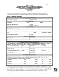 Form DBPR CAM5 Application to Reinstate Null and Void License - Florida, Page 3