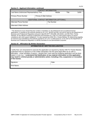 Form DBPR COSMO10 Application for Continuing Education Provider Approval - Florida, Page 4