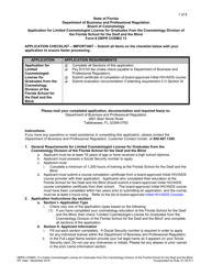 Document preview: Form DBPR COSMO13 Application for Limited Cosmetologist License for Graduates From the Cosmetology Division of the Florida School for the Deaf and the Blind - Florida