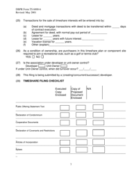 DBPR Form TS6000-6 Single Site/Component Site Timeshare Filing Statement - Florida, Page 7