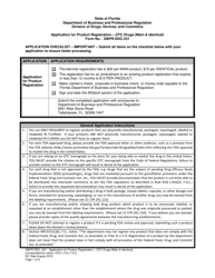 Document preview: Form DBPR-DDC-231 Application for Product Registration - OTC Drugs (Main & Identical) - Florida